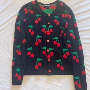 Rockabilly Cherry Sourpuss Cardigan - like new but no tags
